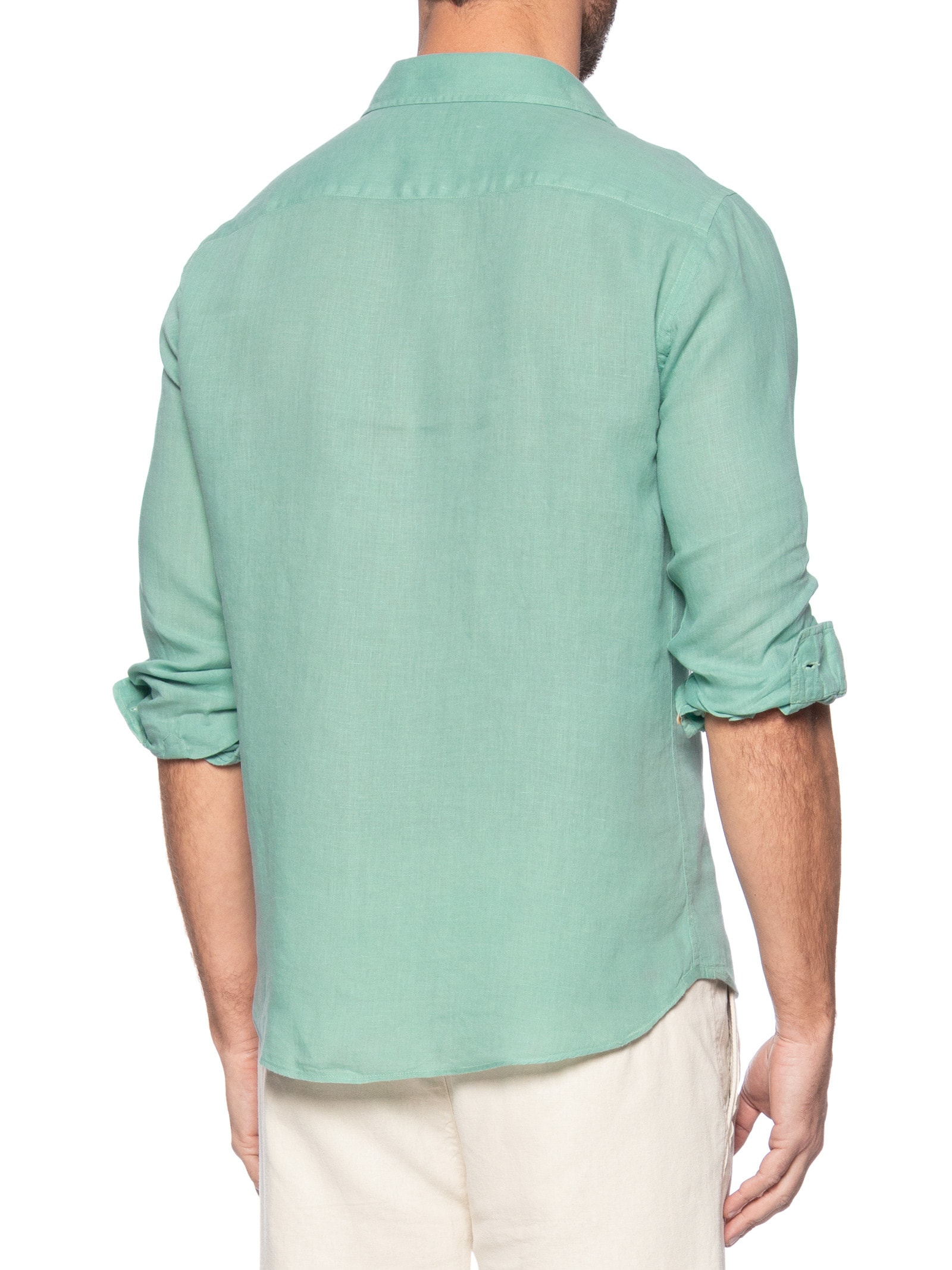 Camisa Masculina Formentera 100% Linho Verde Pineapple