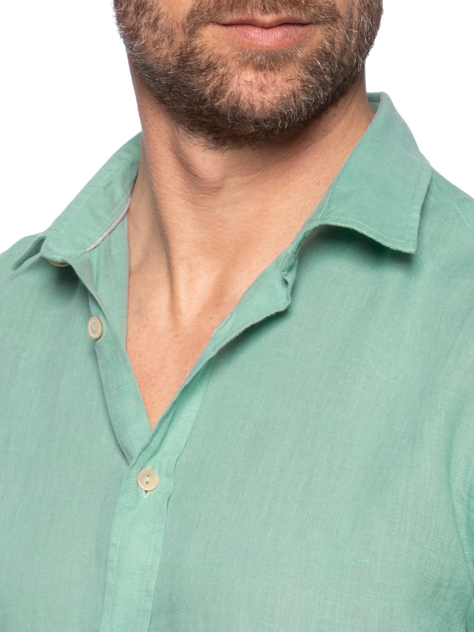 Camisa Masculina Formentera 100% Linho Verde Pineapple