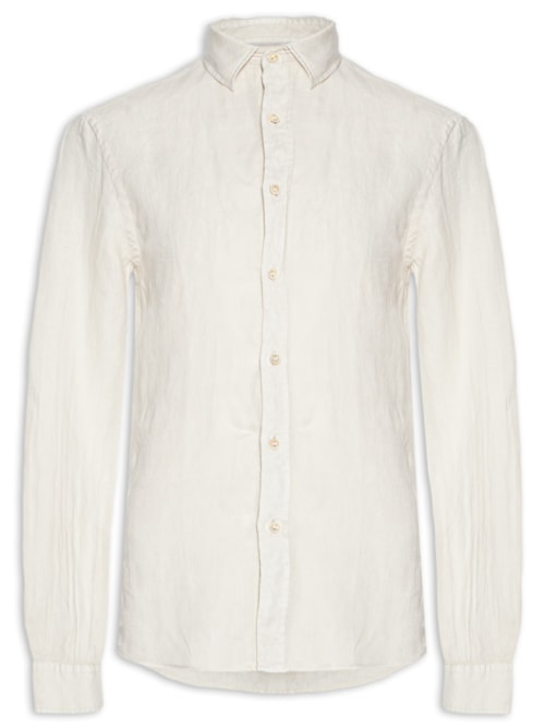 Camisa Masculina Formentera Linho Manga Longa – Bege