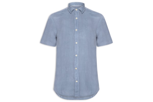 Camisa Masculina Formentera Puro Linho - Azul