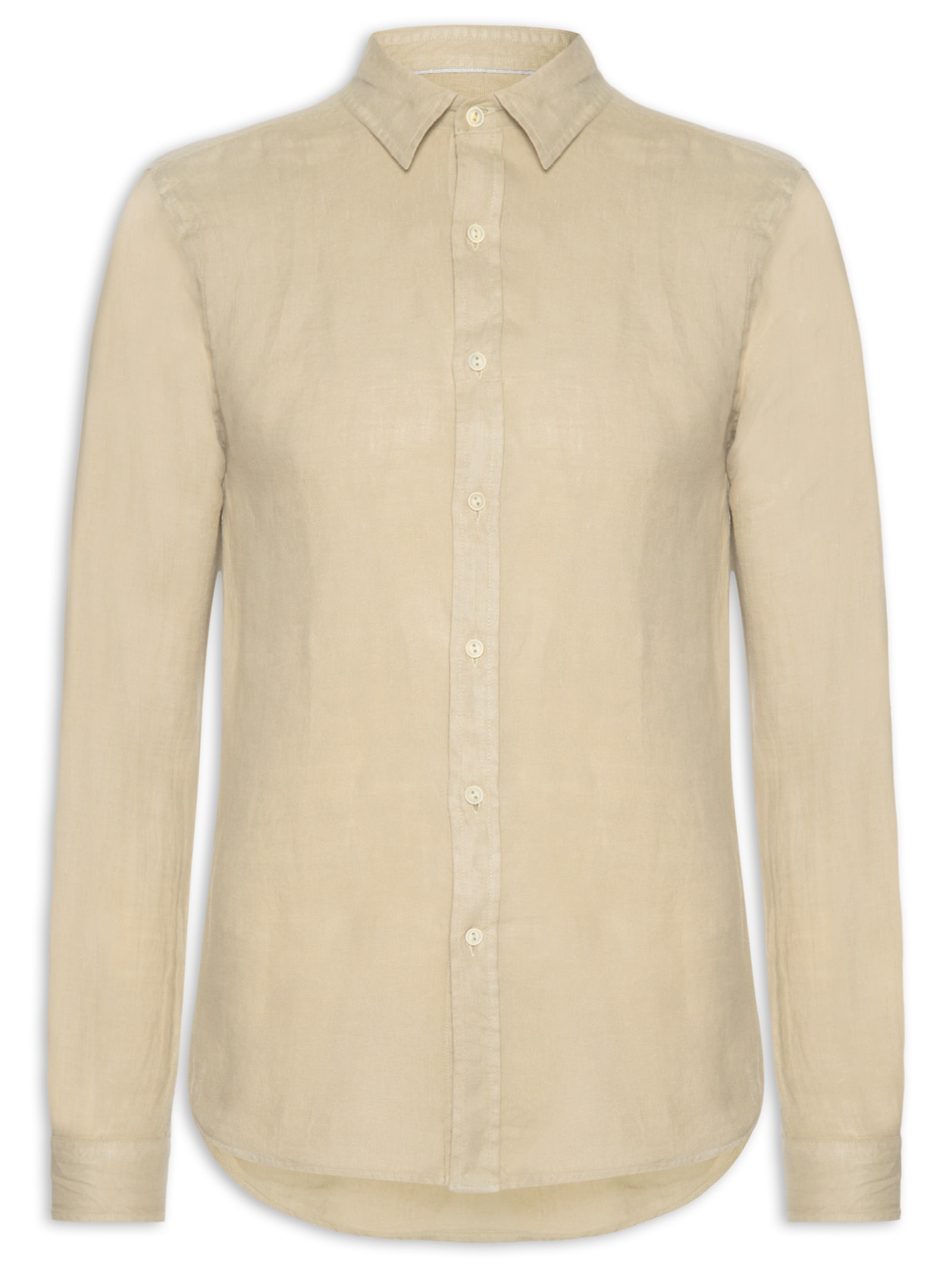 Camisa Masculina Formentera Puro Linho Bege Pineapple