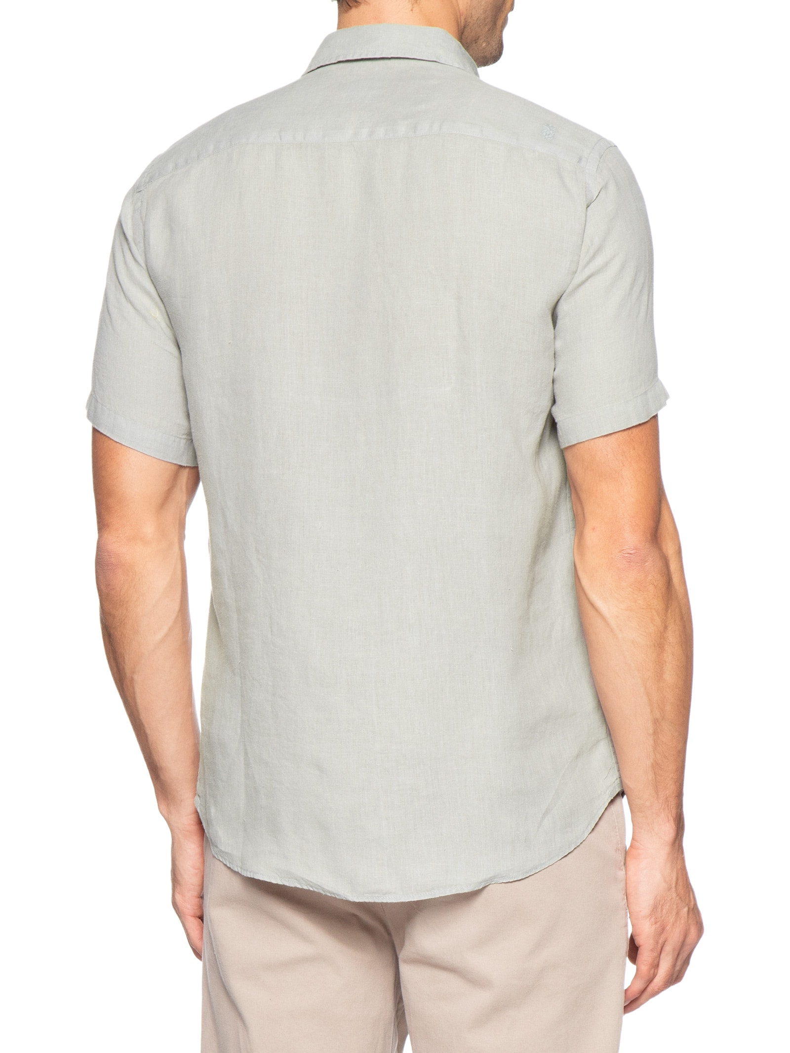 Camisa Masculina Formentera Puro Linho Cinza Pineapple