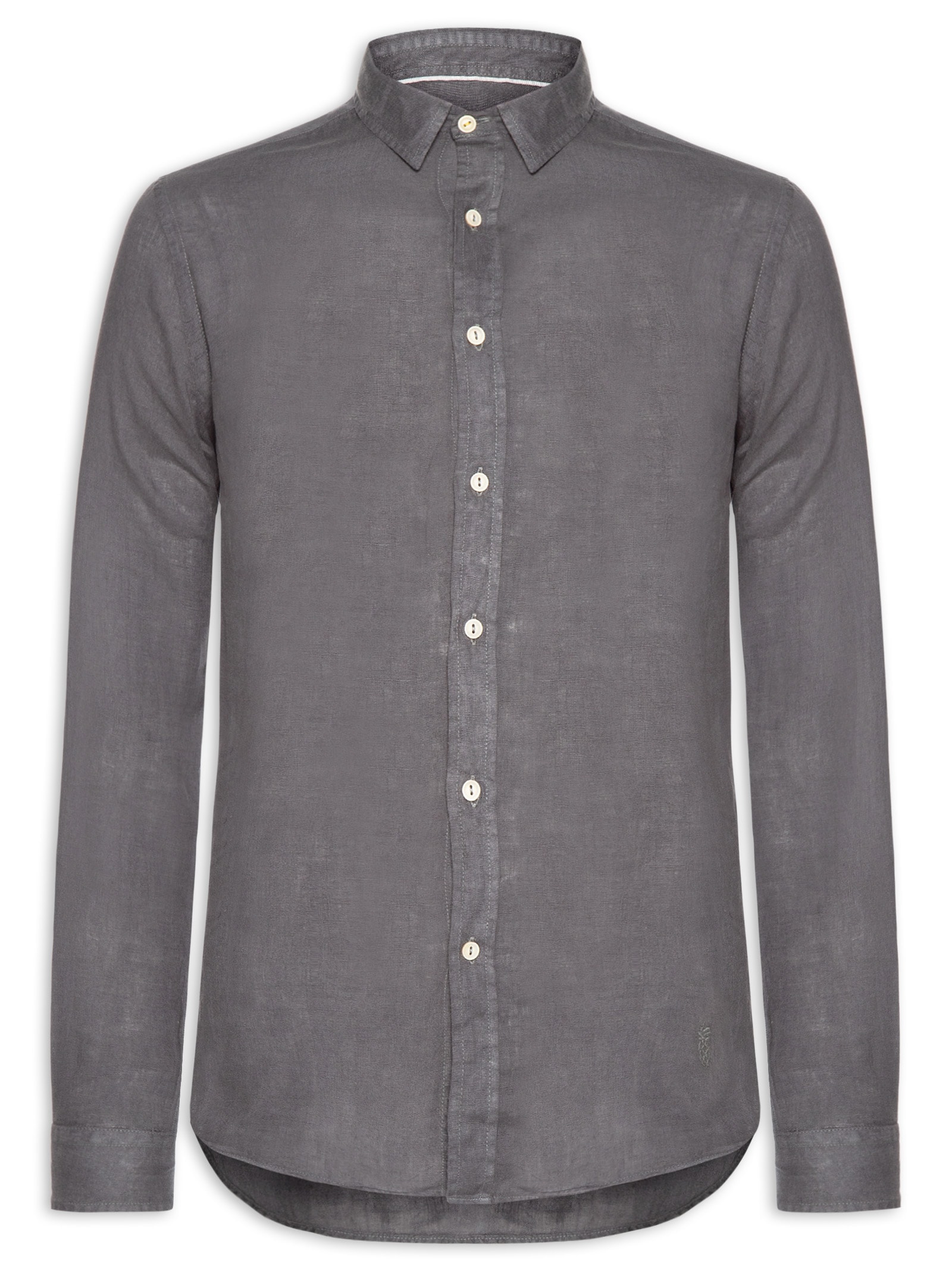 Camisa Masculina Formentera Puro Linho Preto Pineapple