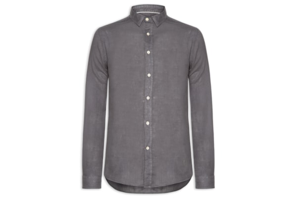 Camisa Masculina Formentera Puro Linho - Preto