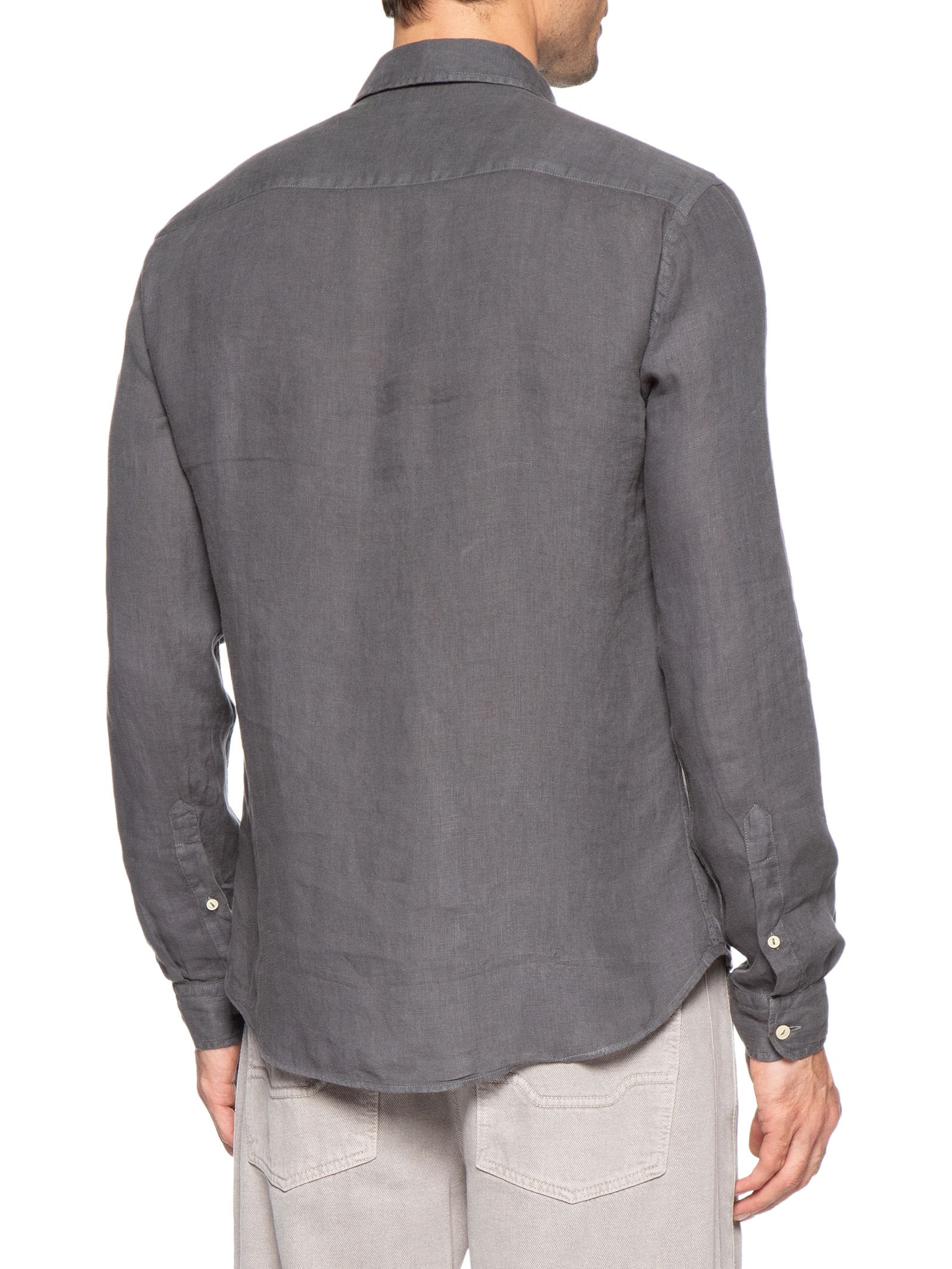 Camisa Masculina Formentera Puro Linho Preto Pineapple