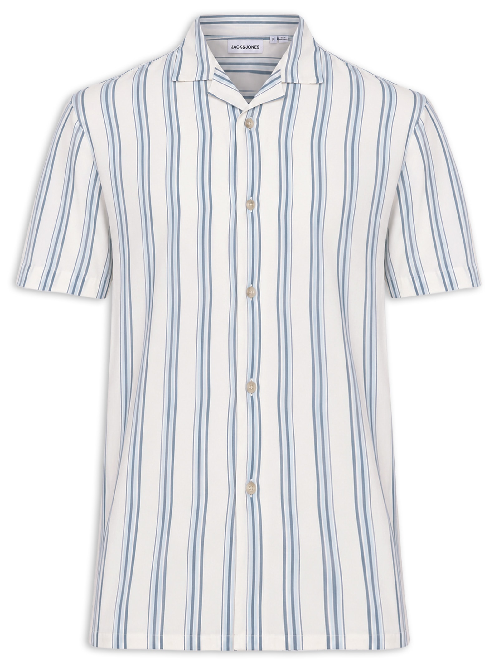 Camisa Masculina Gola Resort Listrada Azul Jack & Jones