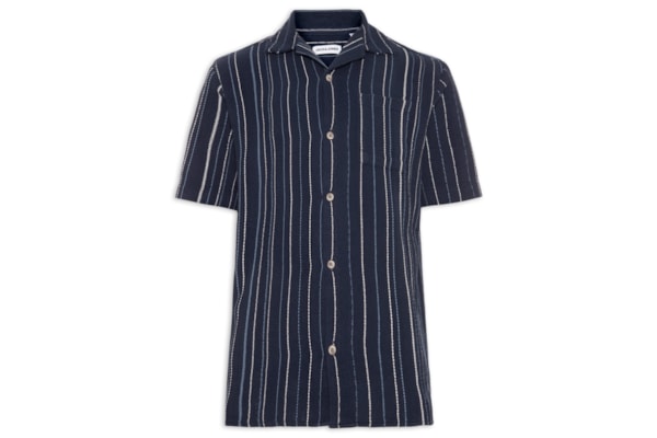 Camisa Masculina Gola Resort Listrada - Azul