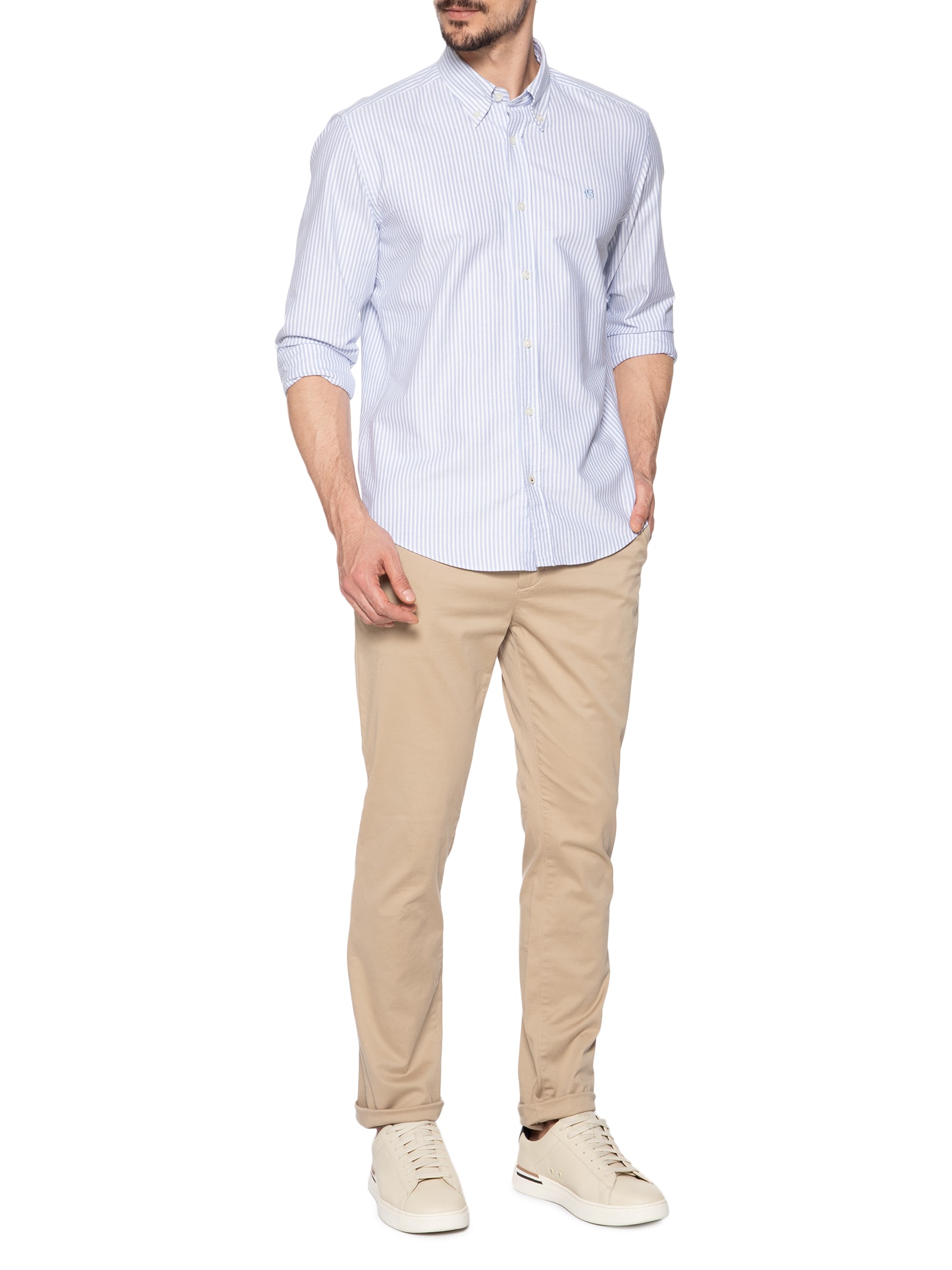 Camisa Masculina H-Liam Azul Boss