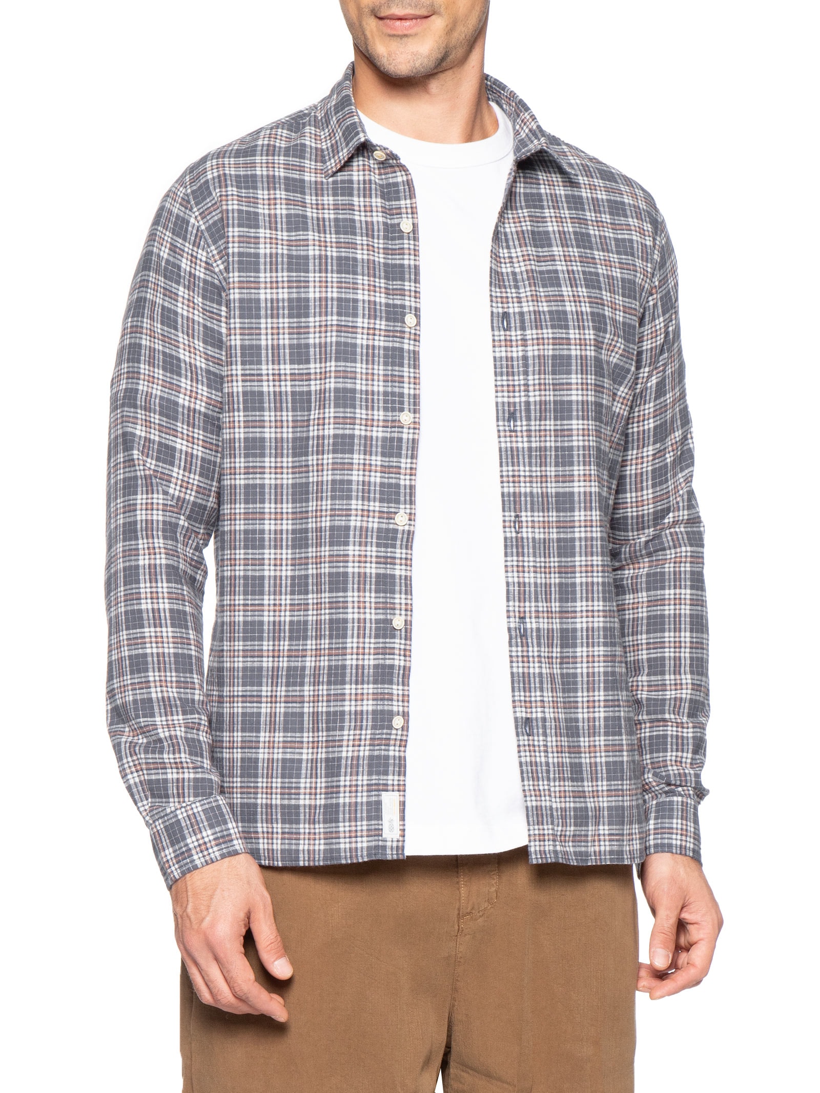 Camisa Masculina Hamê Toronto Xadrez Azul Pineapple
