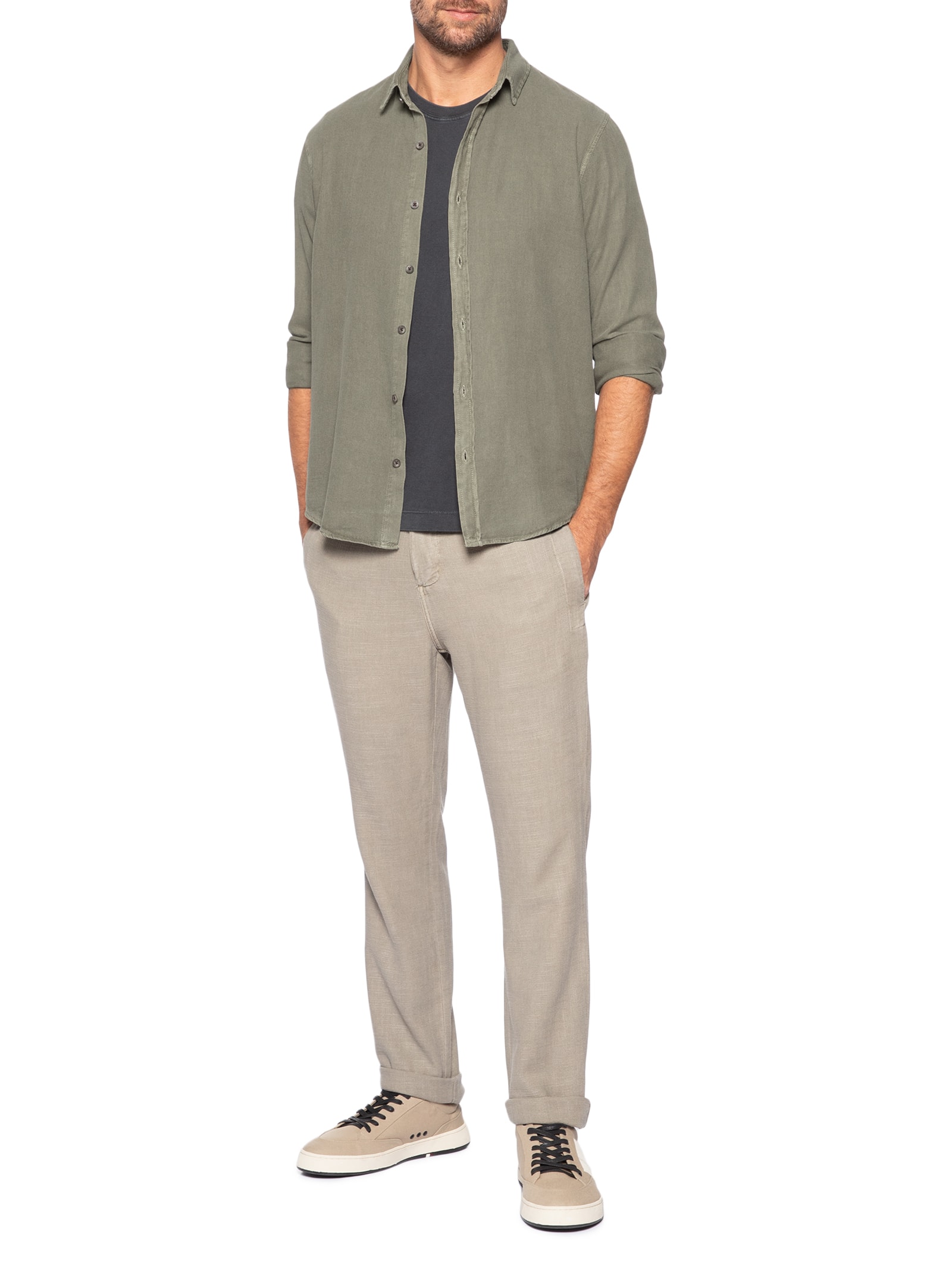 Camisa Masculina Havana II Manga Longa Verde Austral