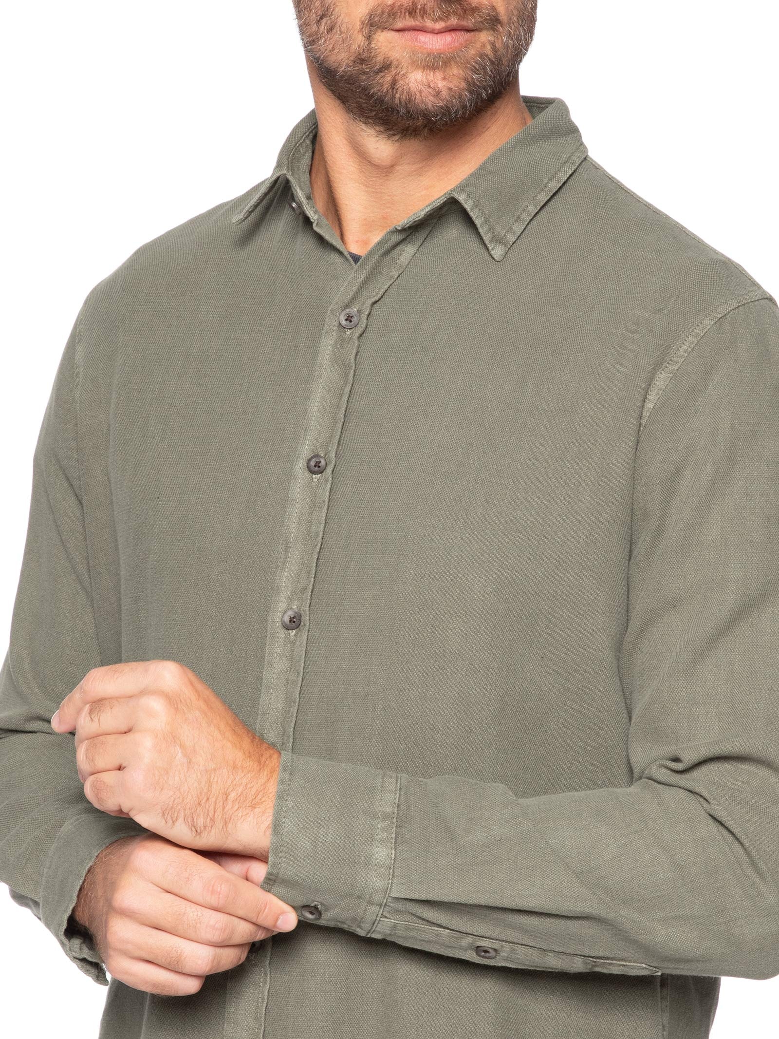Camisa Masculina Havana II Manga Longa Verde Austral