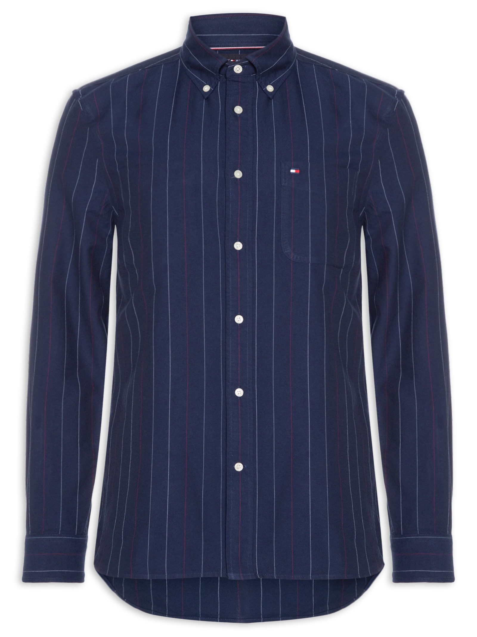 Camisa Masculina Heritage Oxford Pin Stripe Azul Tommy Hilfiger