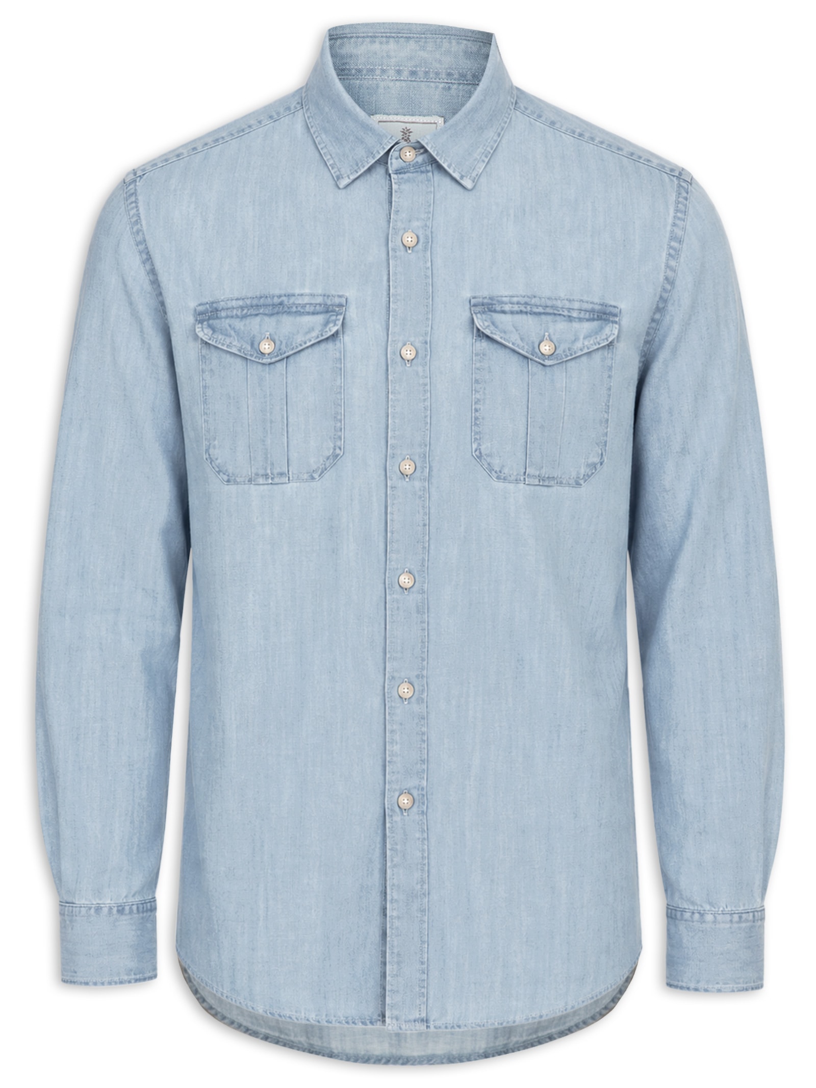 Camisa Masculina Índigo Algodão Com Liocel Azul Pineapple