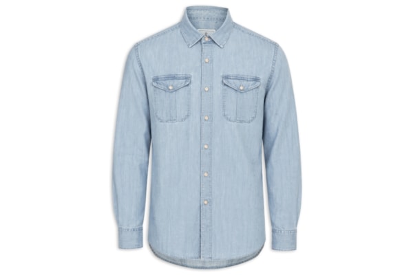 Camisa Masculina Índigo Algodão Com Liocel - Azul