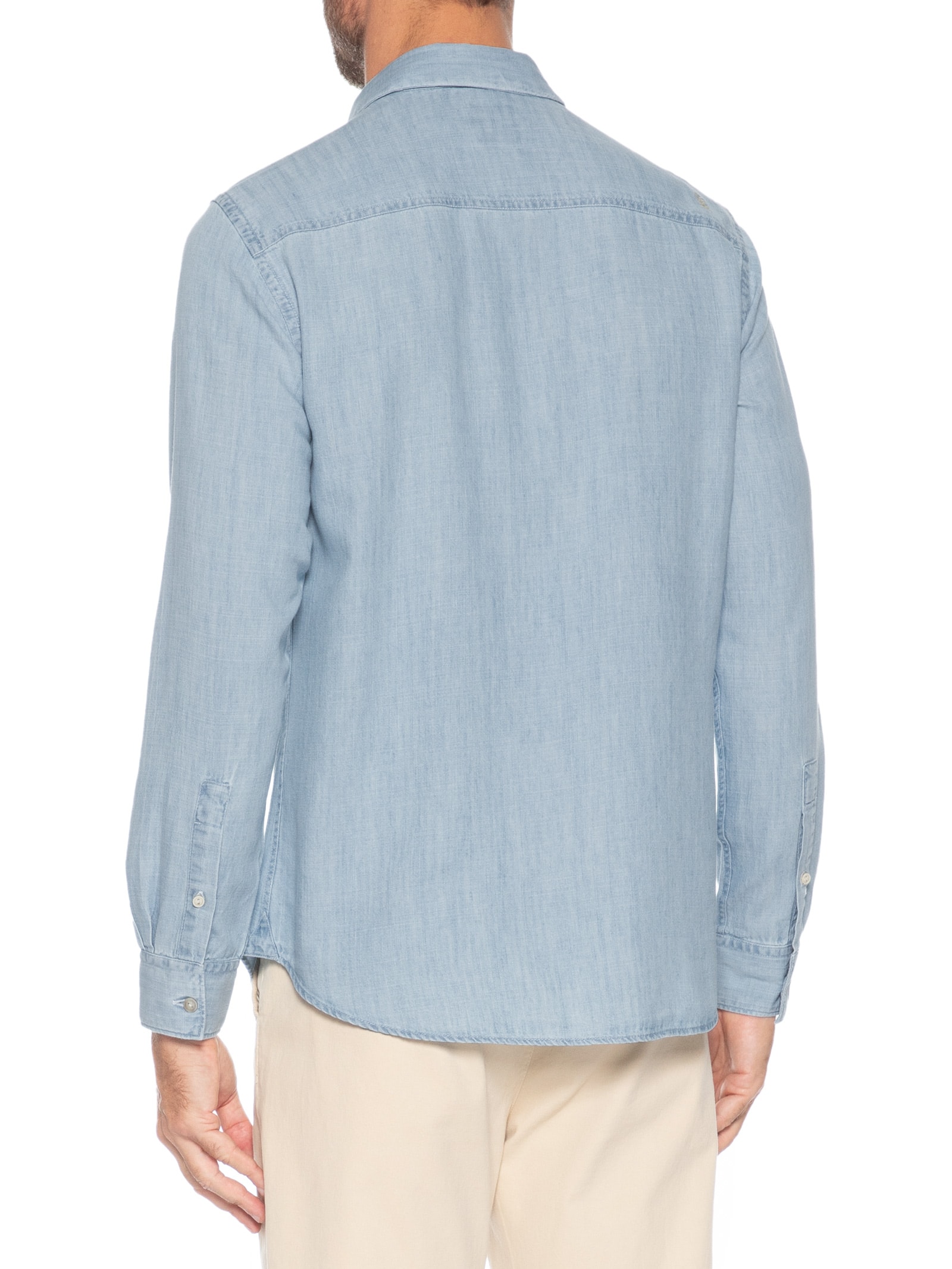 Camisa Masculina Índigo Algodão Com Liocel Azul Pineapple