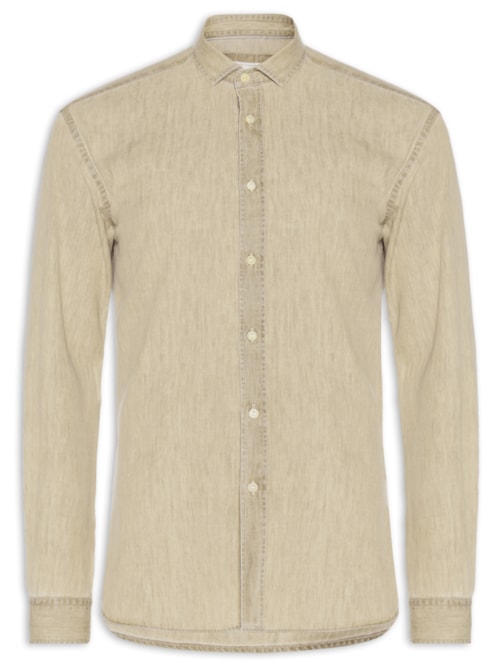 Camisa Masculina Indigo Grey em Denim – Cinza