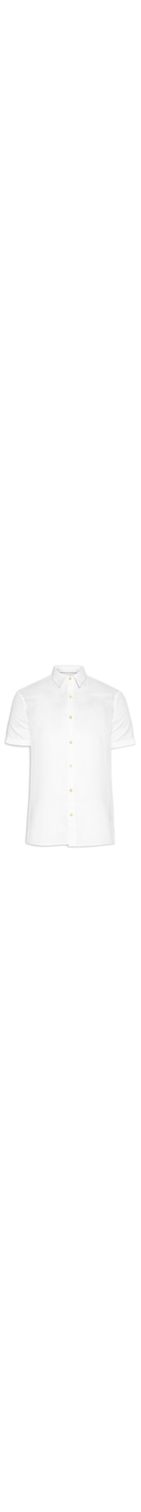 Camisa Masculina Jacarta 100% Linho Manga Curta - Branco