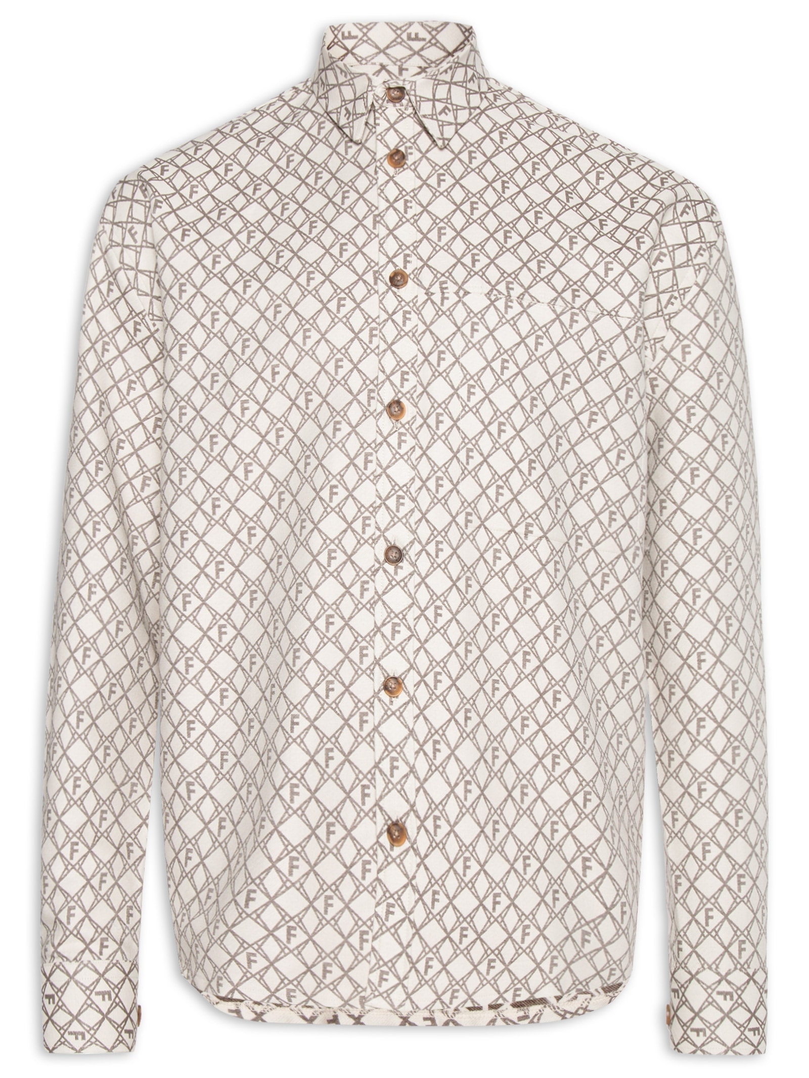 Camisa Masculina Jacquard Barcelona Bege Forum