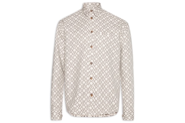 Camisa Masculina Jacquard Barcelona - Bege