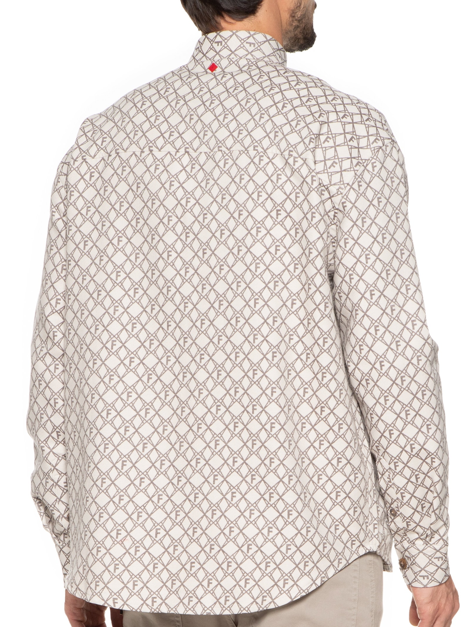 Camisa Masculina Jacquard Barcelona Bege Forum