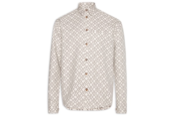 Camisa Masculina Jacquard Barcelona - Bege