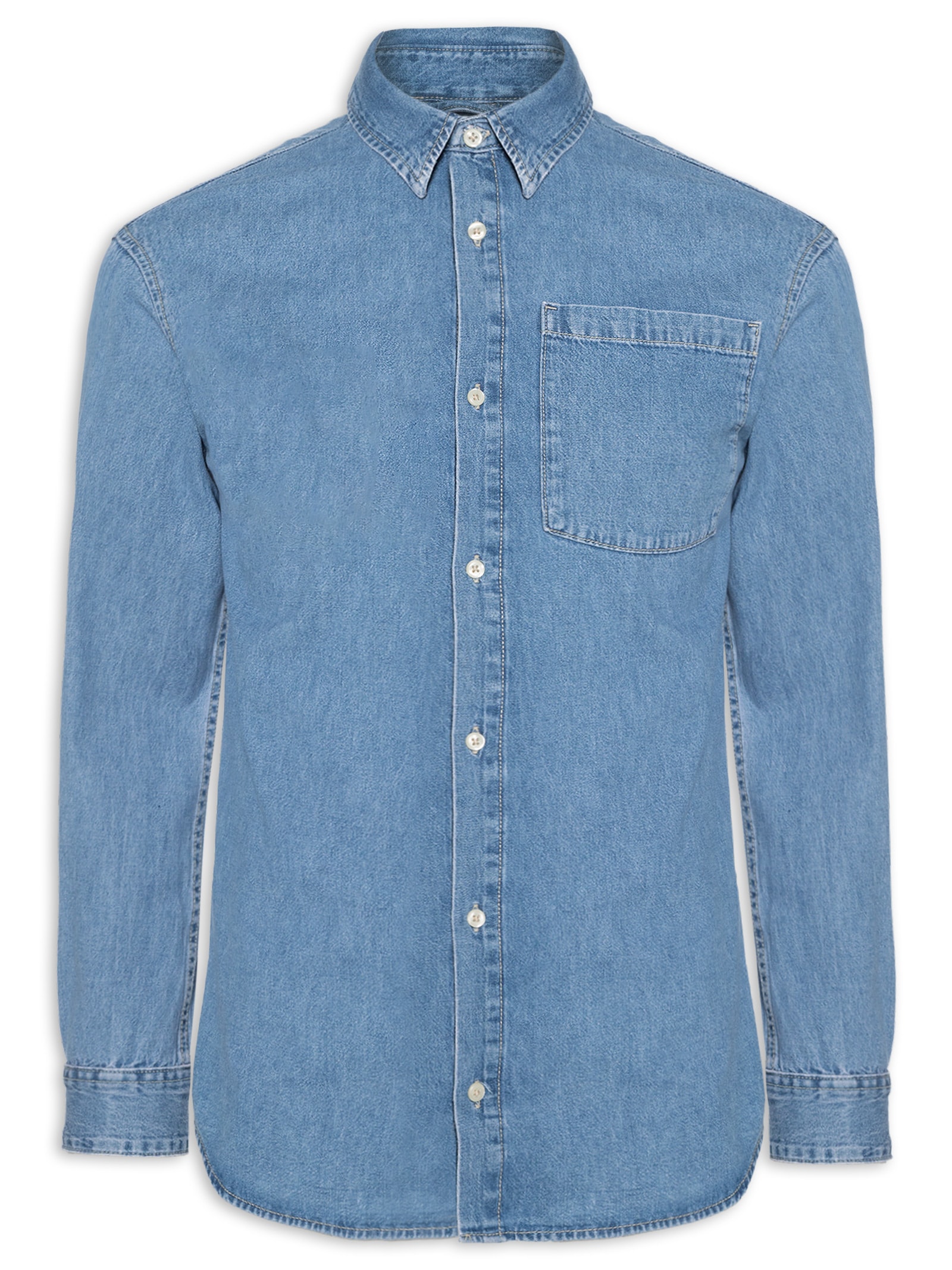 Camisa Masculina Jeans Comfort Fit Azul Jack & Jones