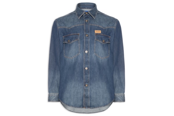 Camisa Masculina Jeans Ebant - Azul
