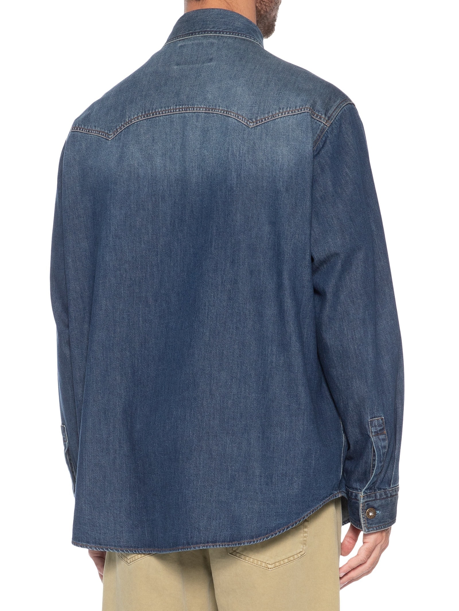Camisa Masculina Jeans Ebant Azul Hugo