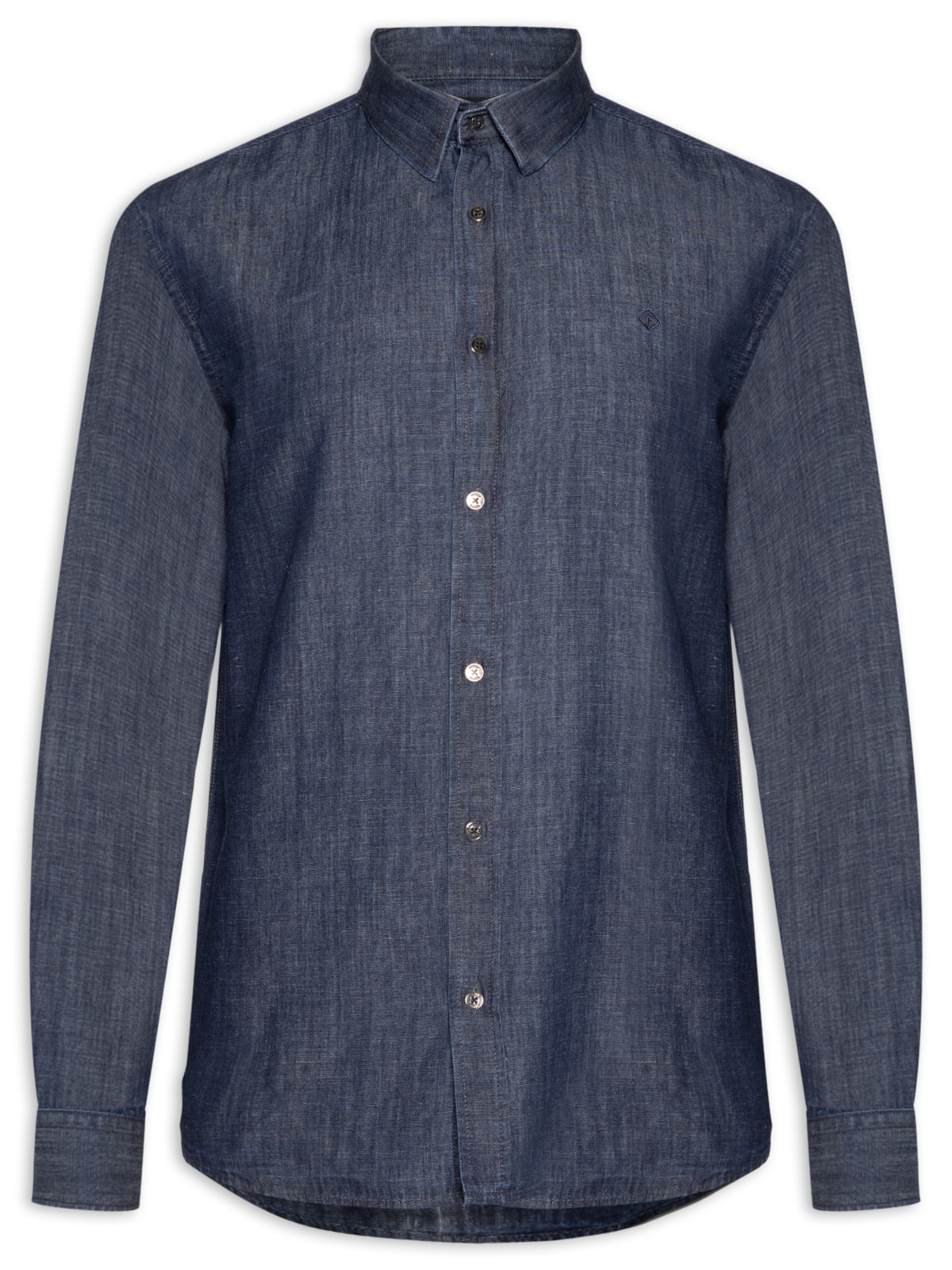 Vista 2 Camisa Masculina Jeans Linho Relax AZUL AZUL