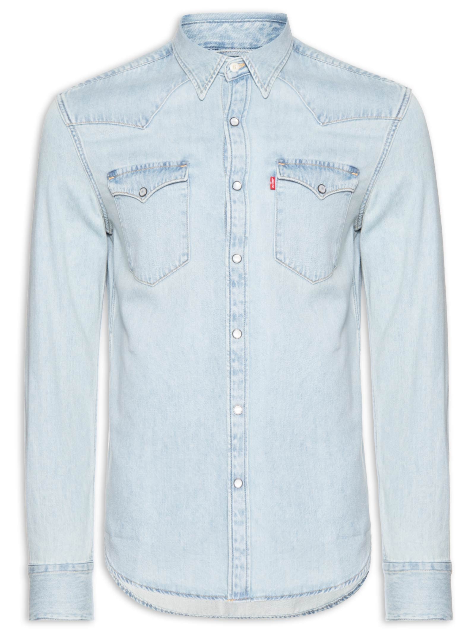 Camisa Masculina Jeans manga Longa Barstow Standard Azul Levi's