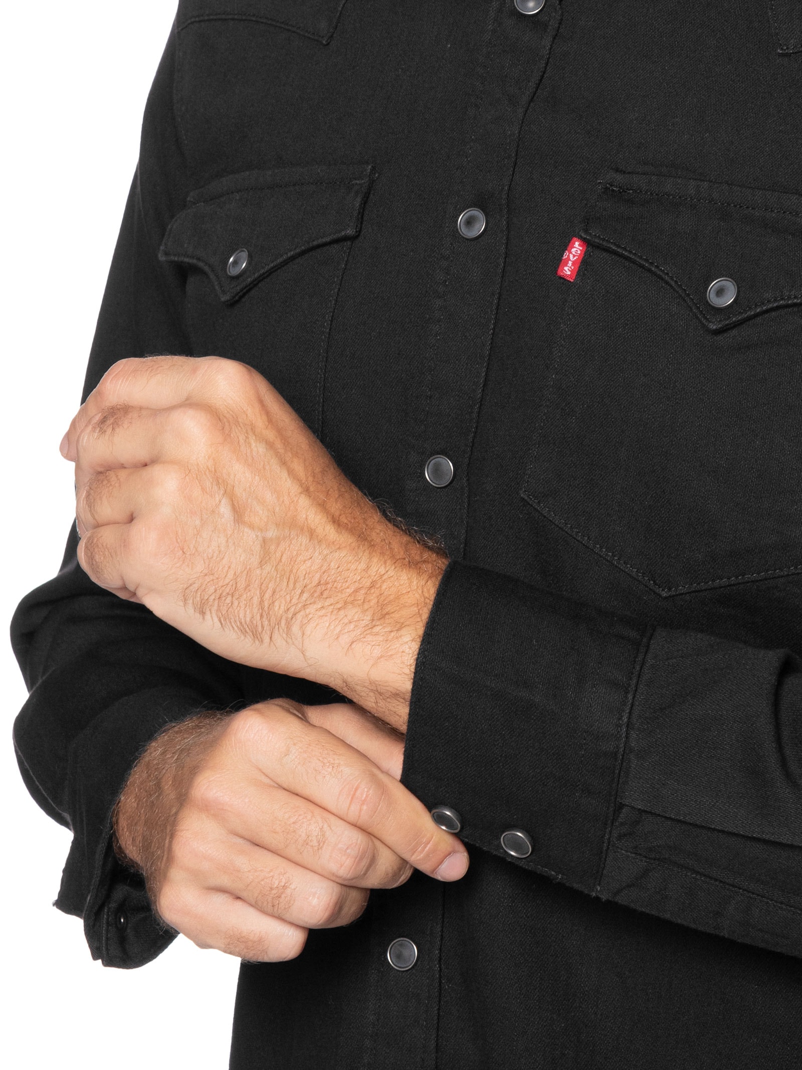 Camisa Masculina Jeans Manga Longa Barstow Western Standard Preto Levi's