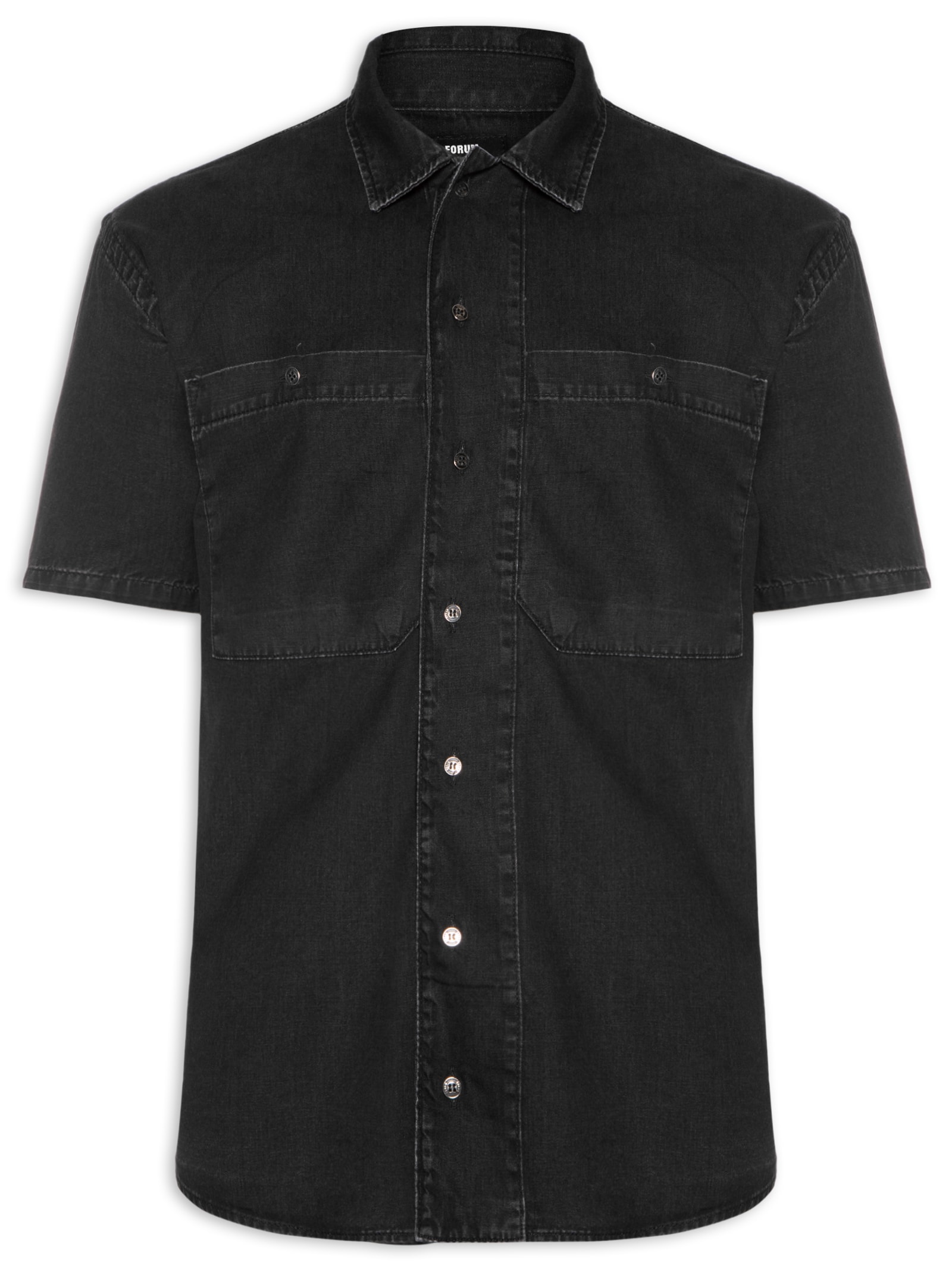 Camisa Masculina Jeans Preto Forum