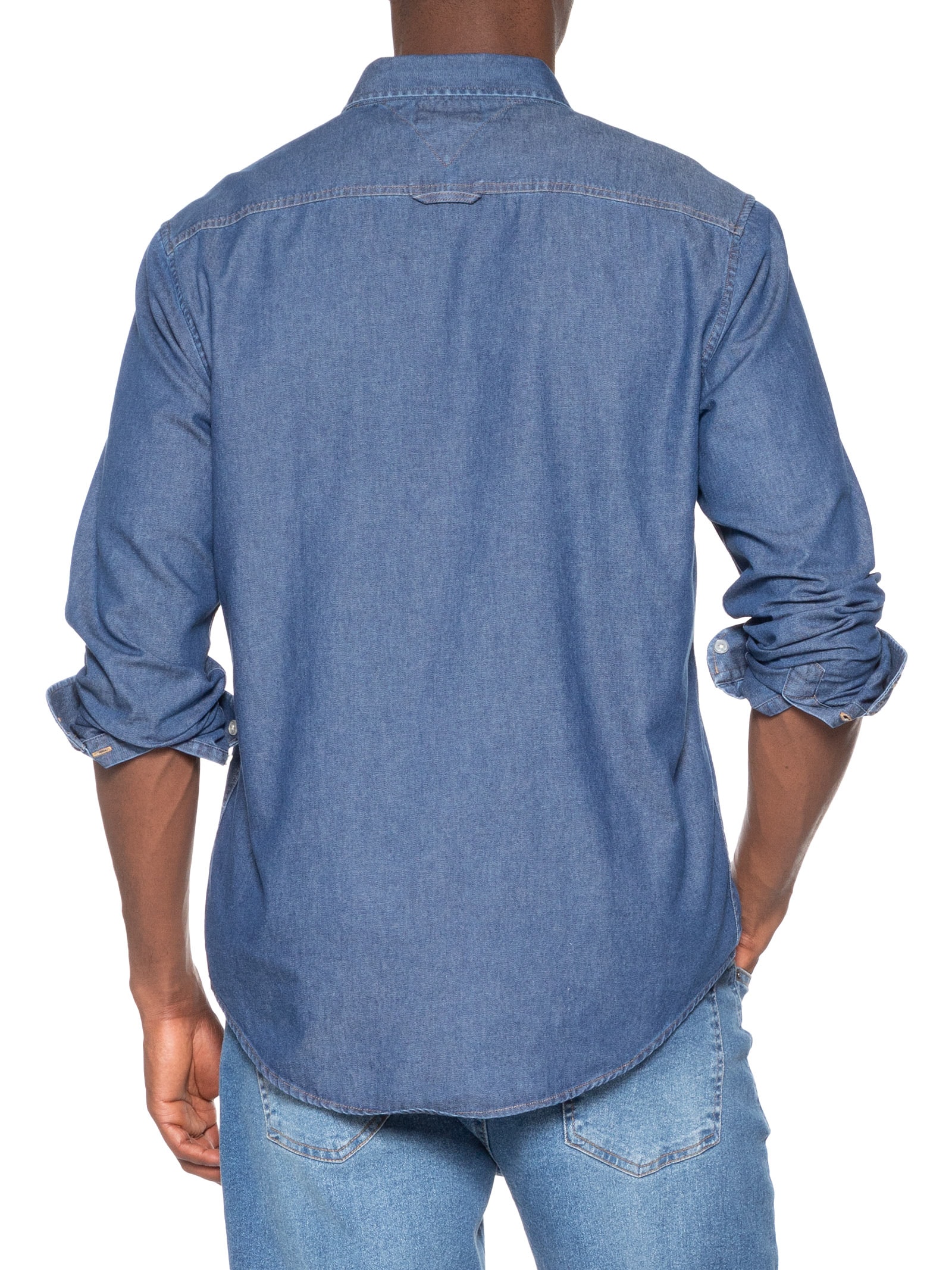 Camisa Masculina Jeans Regular Fit Azul Tommy Jeans