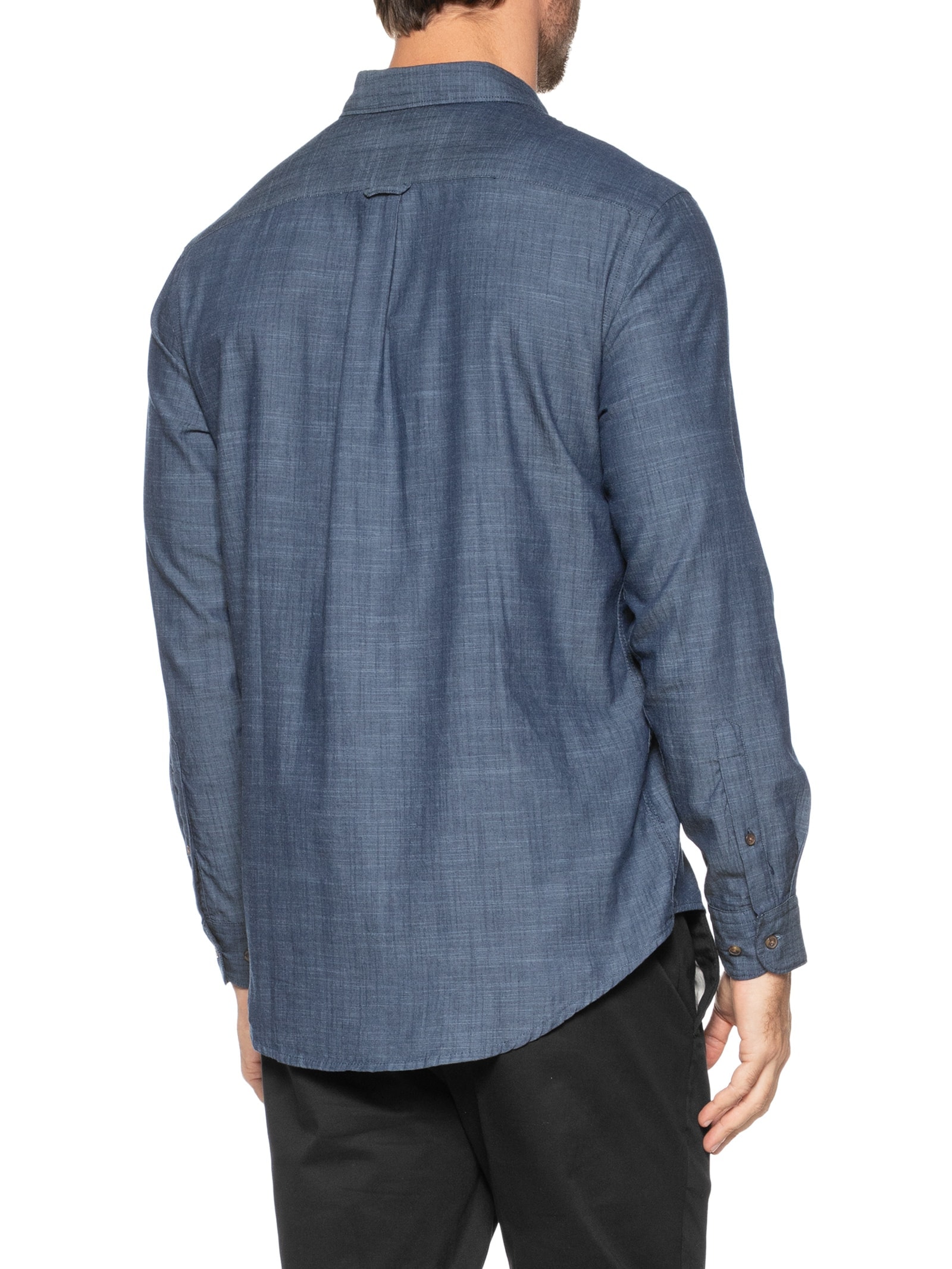 Camisa Masculina Jeans Regular Fit Denim Like Azul Aramis