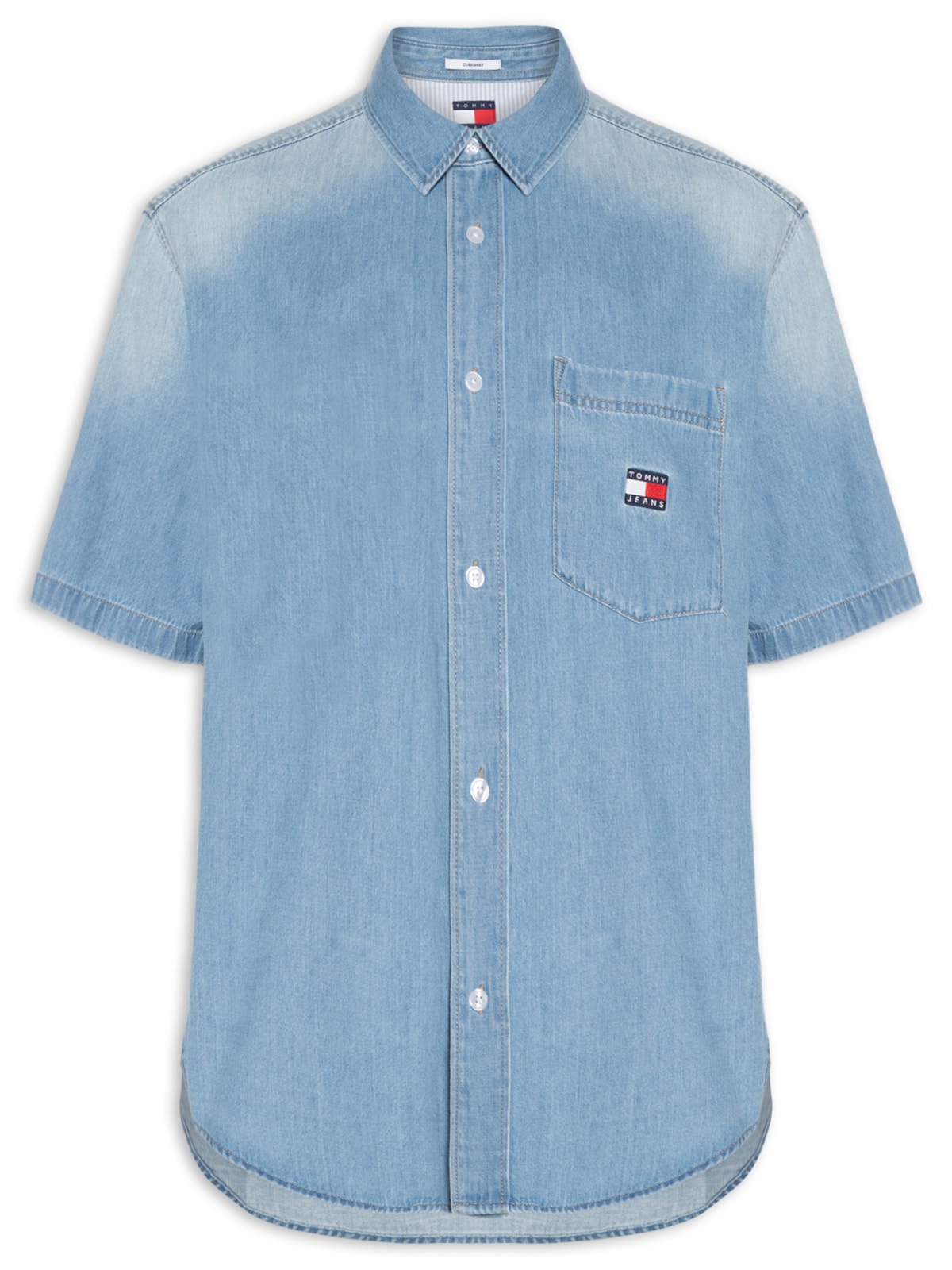 Vista 2 Camisa Masculina Jeans Relaxed Fit Bordada AZUL AZUL