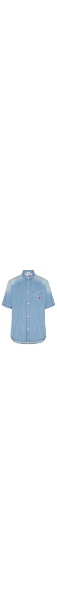 Camisa Masculina Jeans Relaxed Fit Bordada - Azul