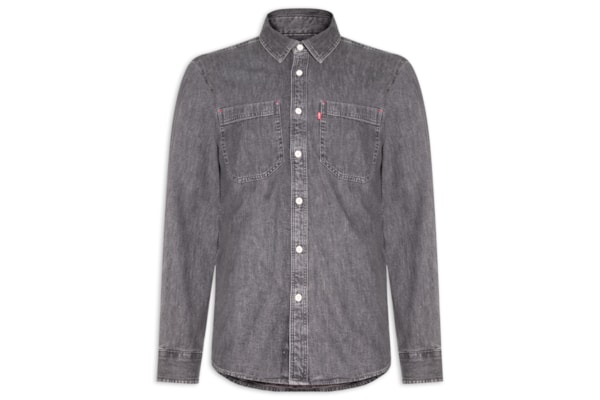 Camisa Masculina Jeans Relaxed Fit Mariposa Worker - Preto