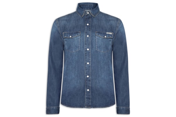 Camisa Masculina Jeans – Azul