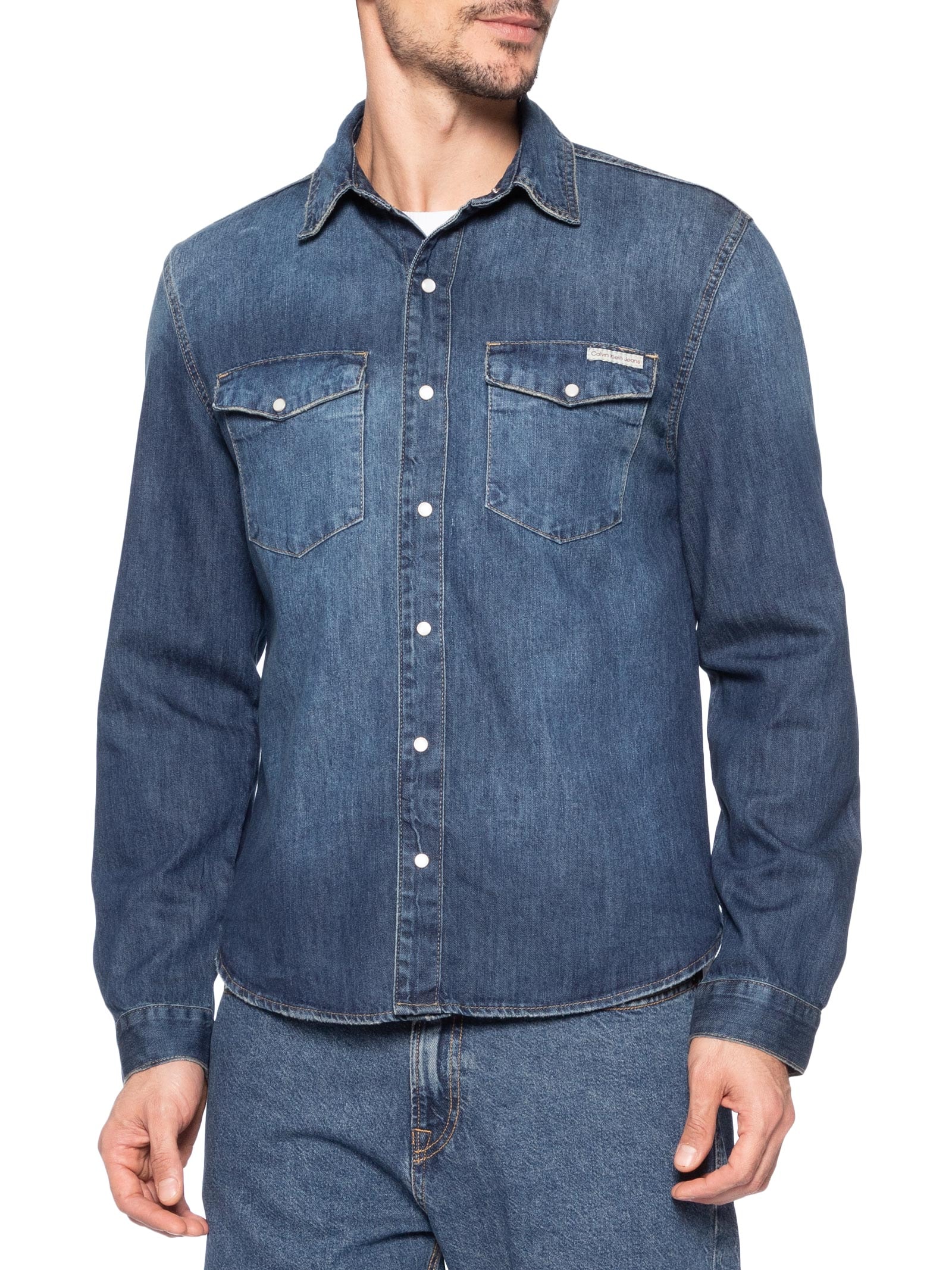 Camisa Masculina Jeans – Azul Calvin Klein Jeans