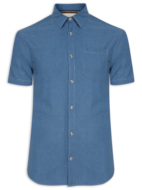 Camisa Masculina Jorbobby Chambray Shirt SS – Azul