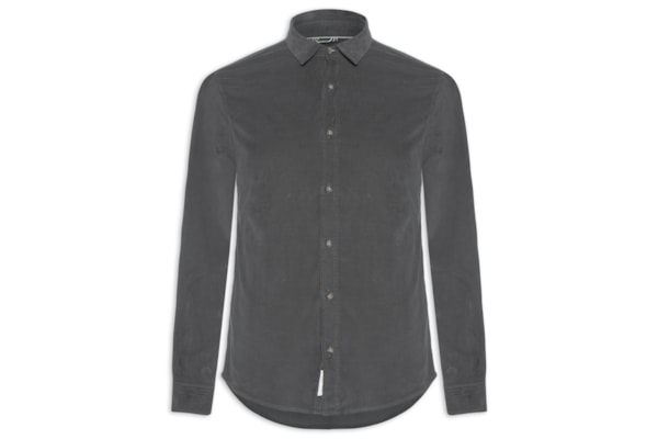 Camisa Masculina Leve Em Veludo - Cinza