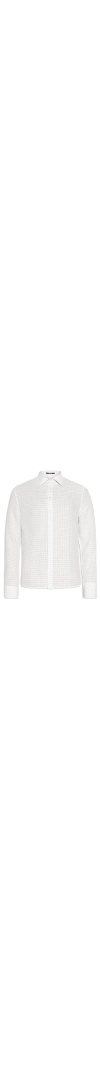 Camisa Masculina Linen Blend Mini Stripe Classic Ital - Off White