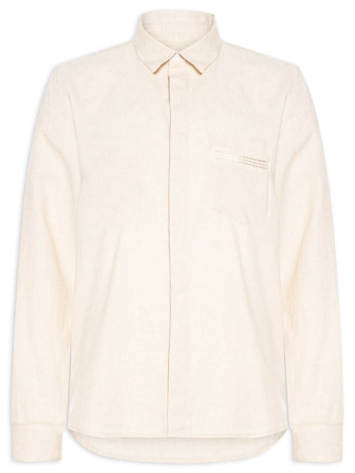 Camisa Masculina Linen Marau Manga Longa – Bege