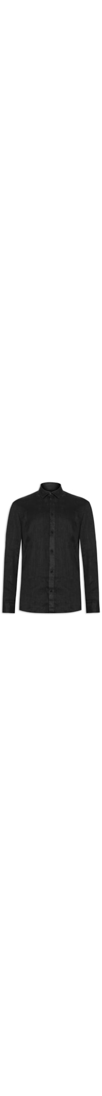 Camisa Masculina Linen Recycled Manga Longa - Preto