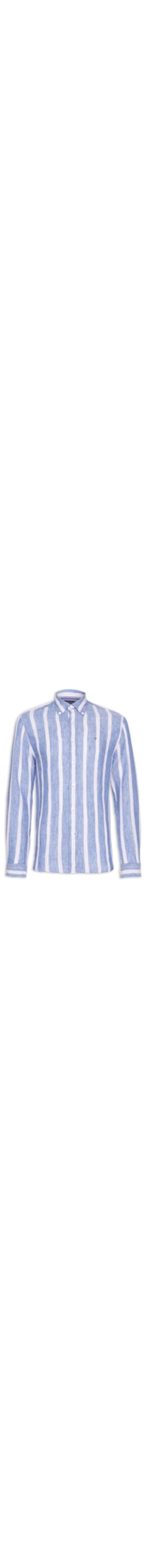Camisa Masculina Linen Triple Stripe - Azul