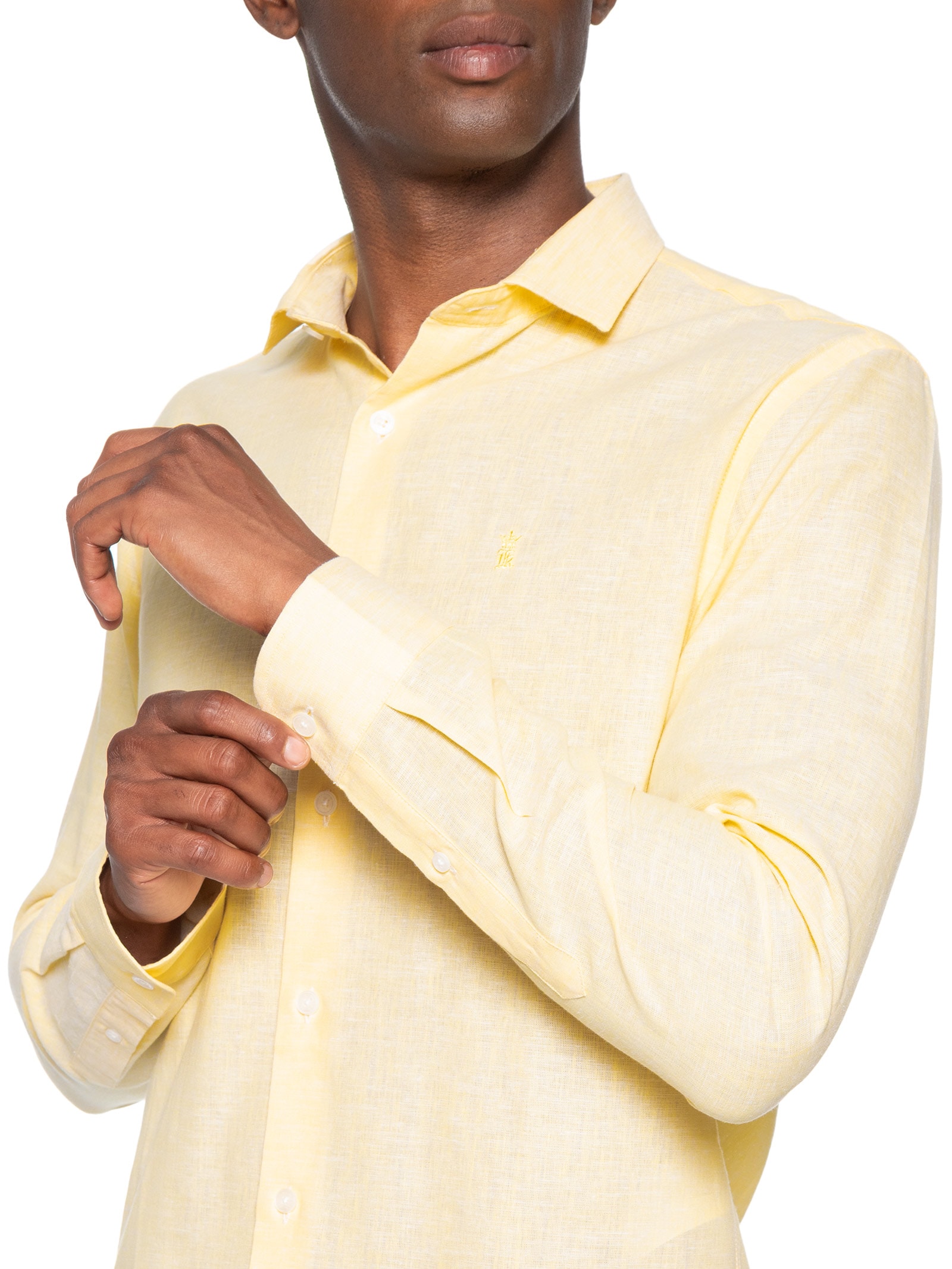 Camisa Masculina Linho Amarelo Sergio K