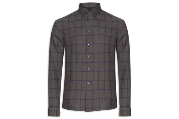 Camisa Masculina Linho Blend Ft Flore Classic Irish - Cinza