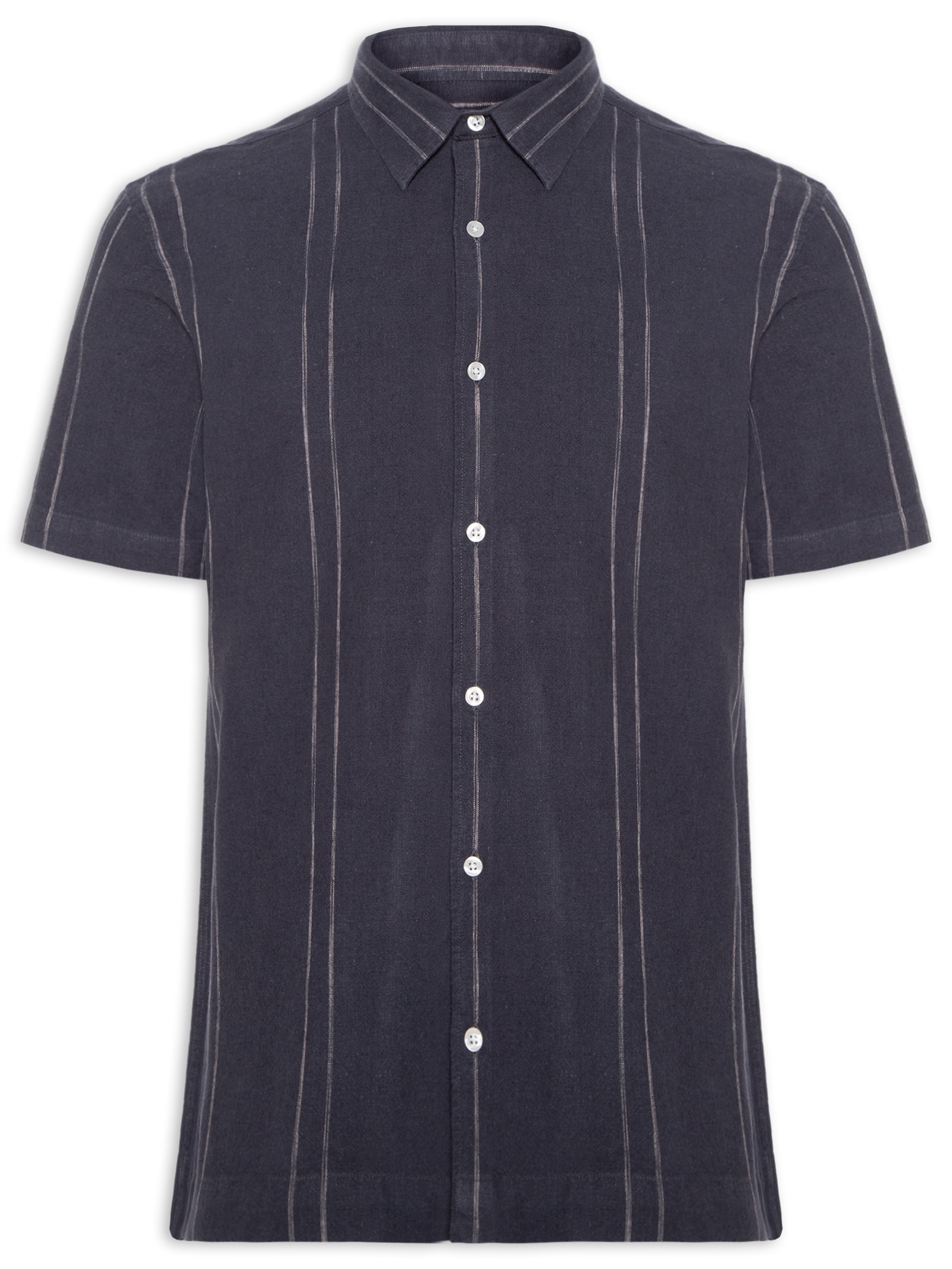 Camisa Masculina Linho Listra Summer Azul Foxton