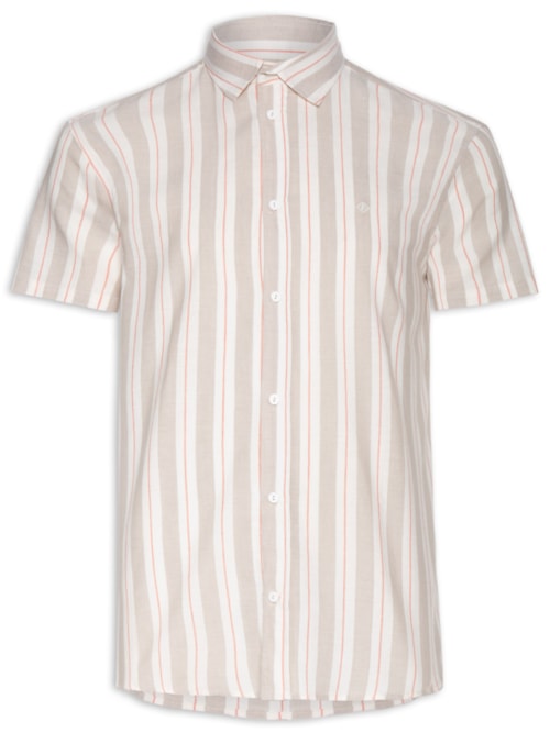 Camisa Masculina Linho Listrada St Barths – Bege