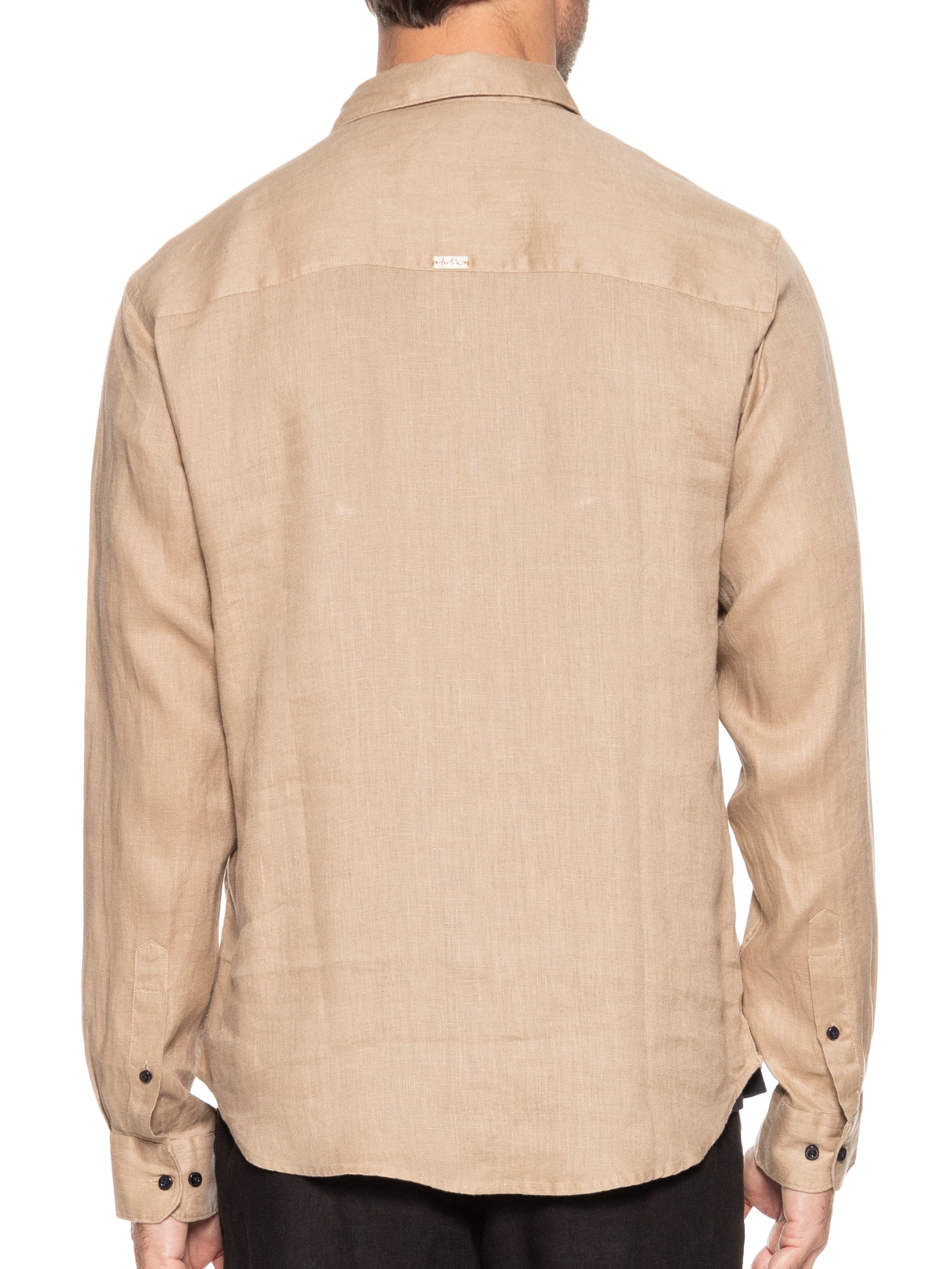 Camisa Masculina Linho Lumiar Bege Foxton